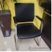 Freeway Office Guest Chair w/ Leather Seat, Chrome Frame